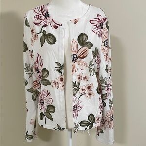 Pink and White Floral Suit Jacket